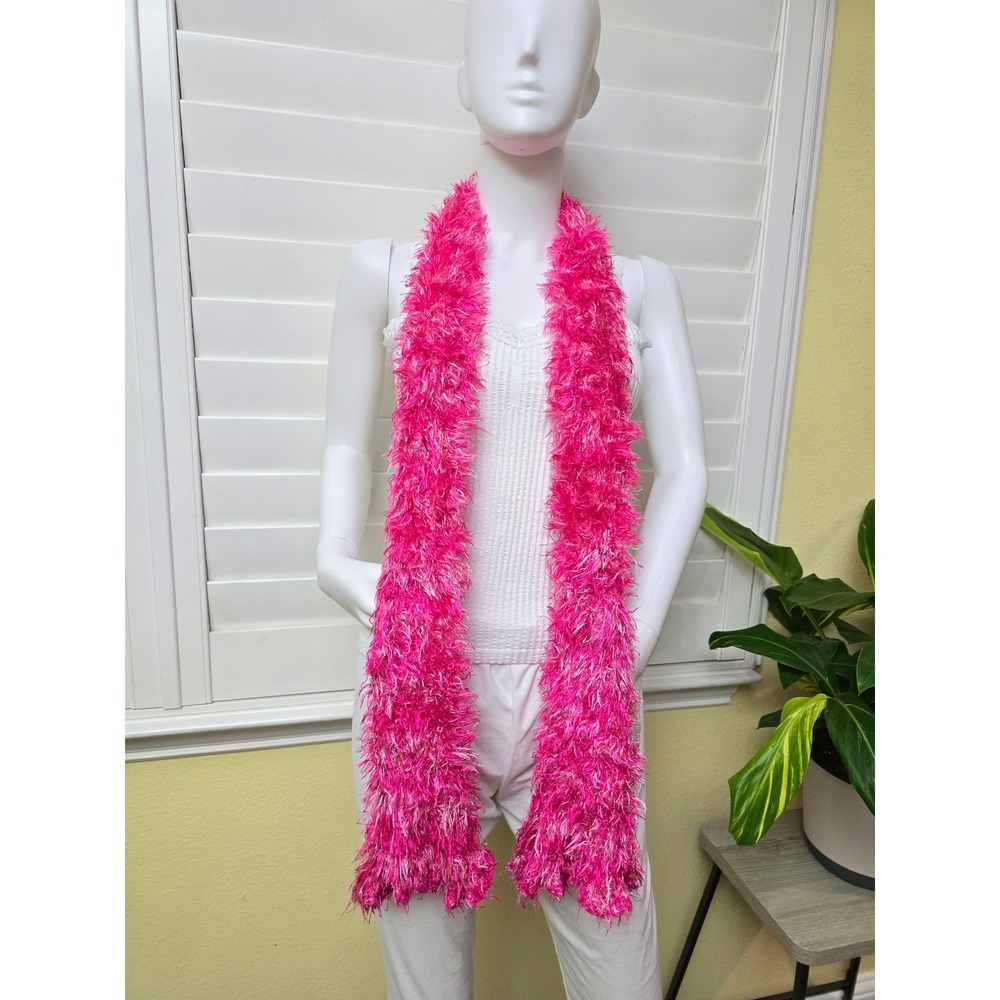 Pink Fuzzy Long Y2K 90s Cozy Fairy Scarf OSFM